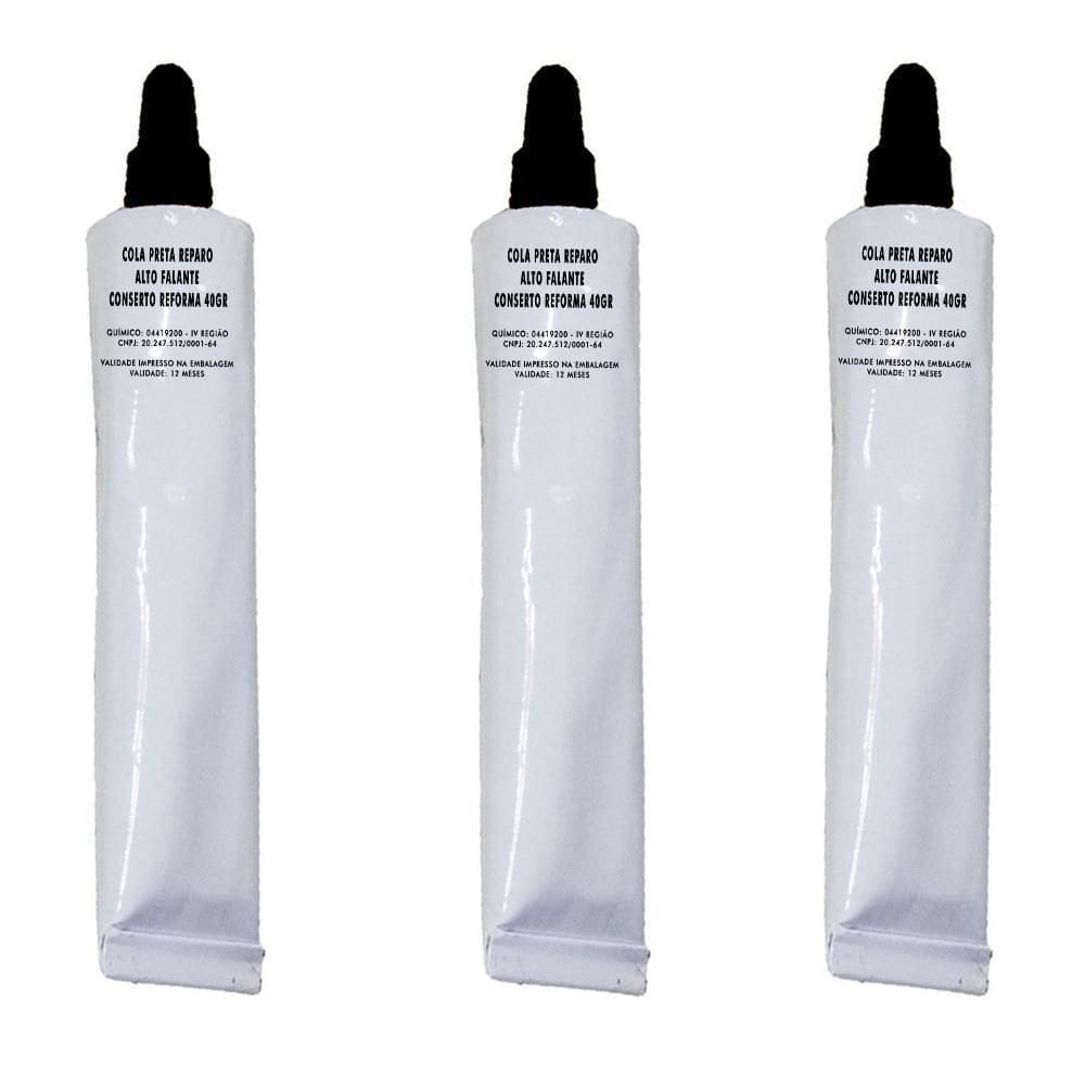 3 Colas Preta Reparo Alto Falante Conserto Reforma 40Gr