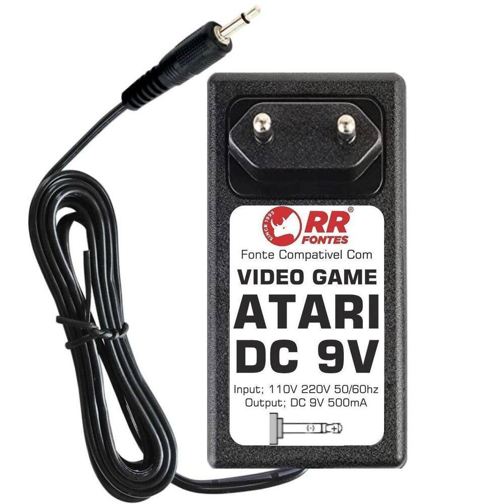 Fonte 9V P2 Para Game Atari Polivox Antigo Retro 2600 Daktar