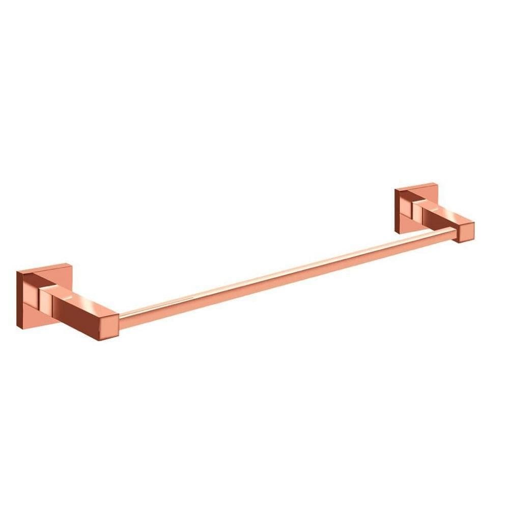 Porta Toalha Para Banheiro Banho Latão Quadrado Rose Gold