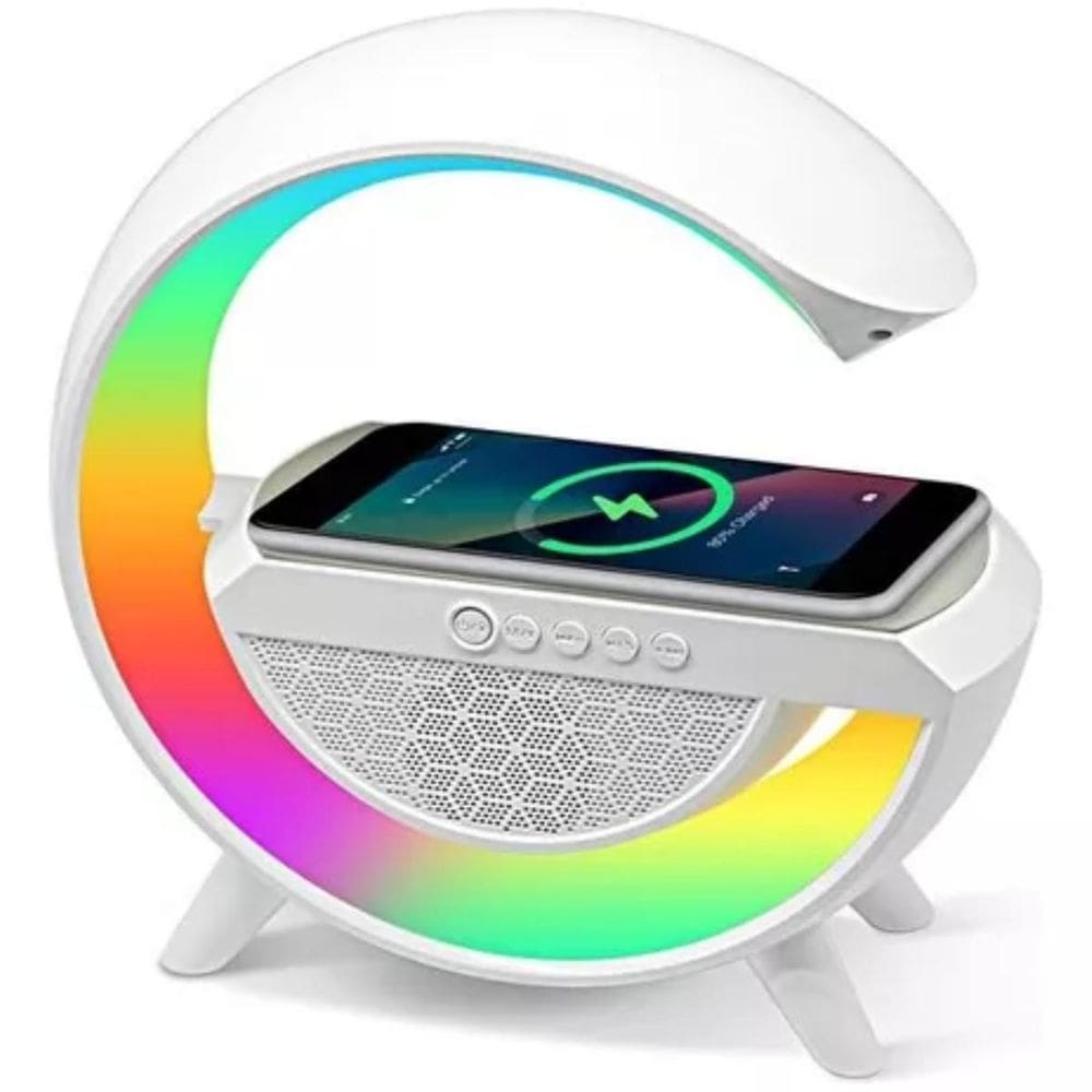 Alto Falante G Speaker Luminária RGB Caixa Som Relógio