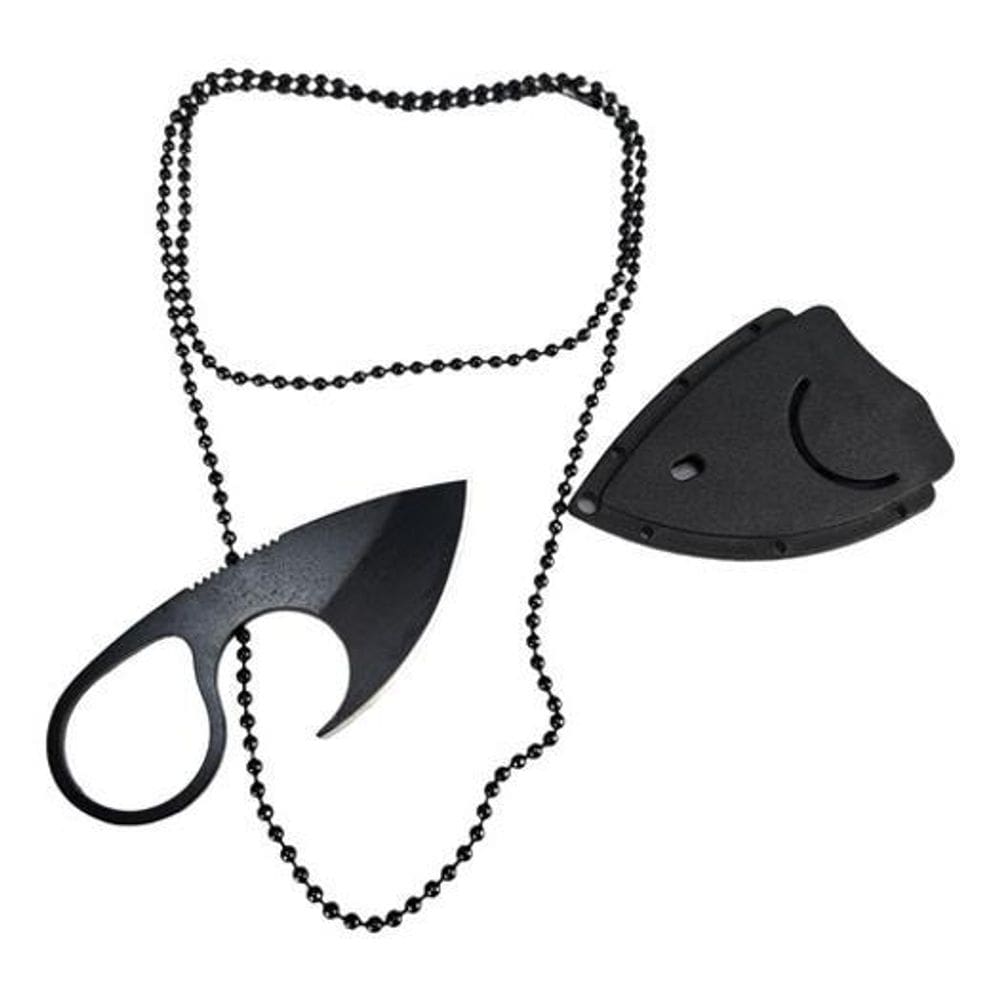 Mini Faca Push T Dagger Fulltang Lâmina Gancho E Corrente