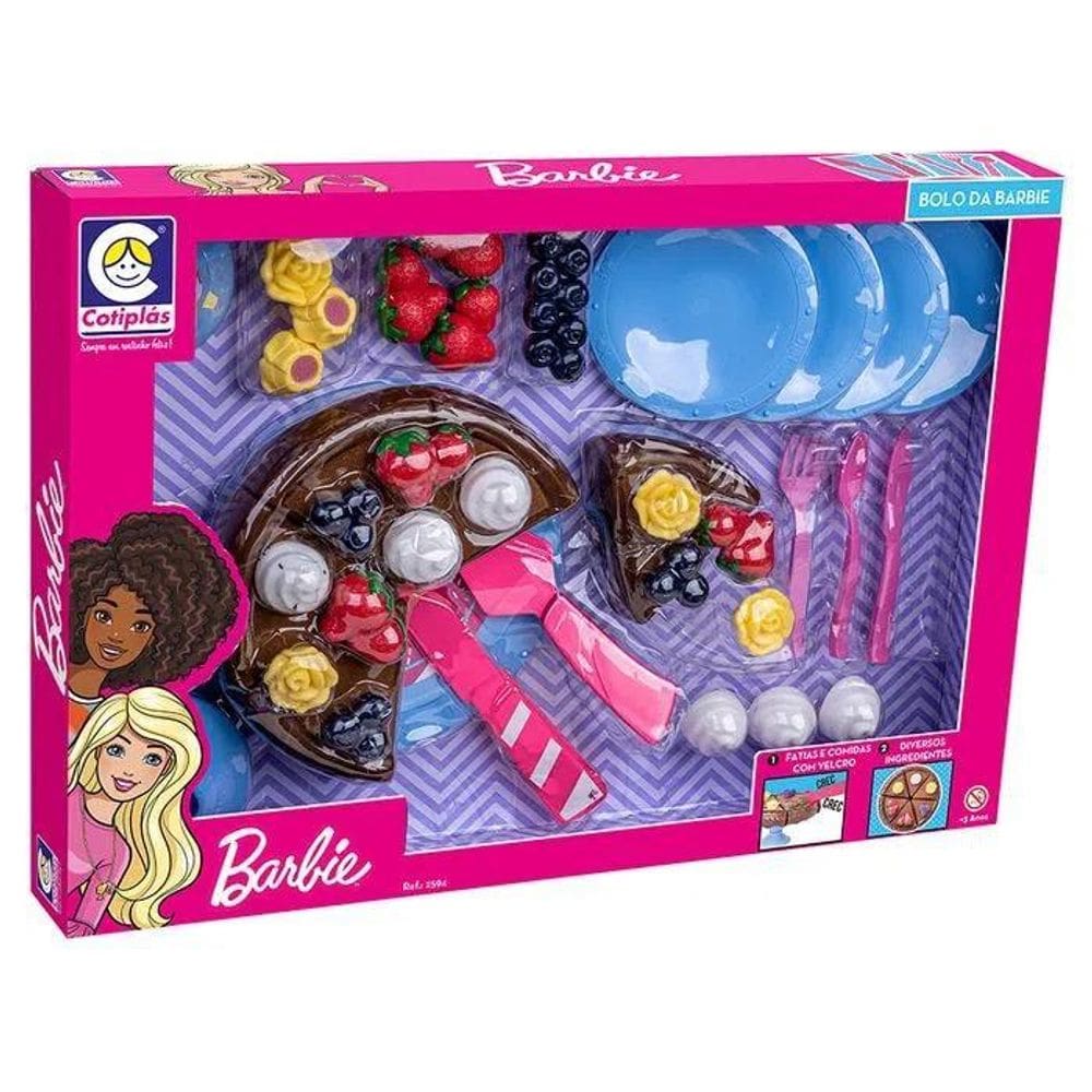 Kit Confeitaria Da Barbie Bolo Comidinha Brinquedo Comida