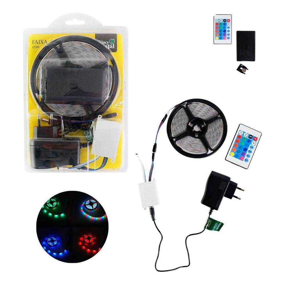 Fita De Led Rgb 5 Metros 300 Leds Pisca Pisca Iluminação