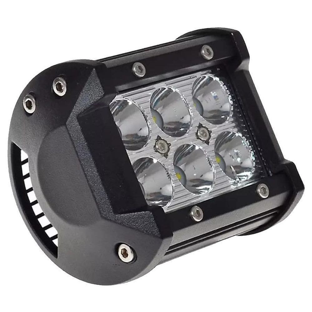 Farol Auxiliar De Led Quadrado 6 Led Pequeno Off Road 18W