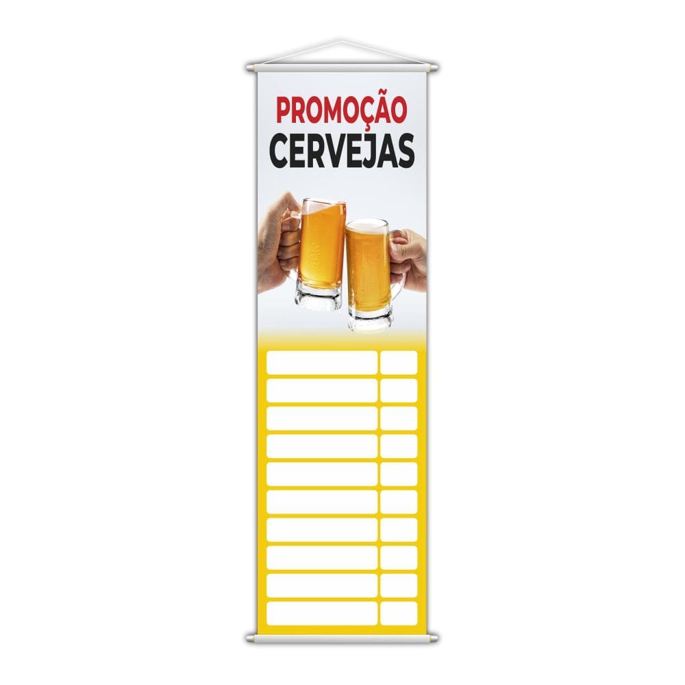 Banner Cervejas Tabela Preços Bebidas 100X30Cm