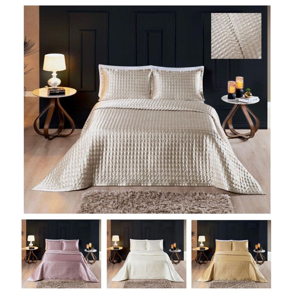 Conjunto Cama Casal King Size Romantic Cetim Charmousse Seda