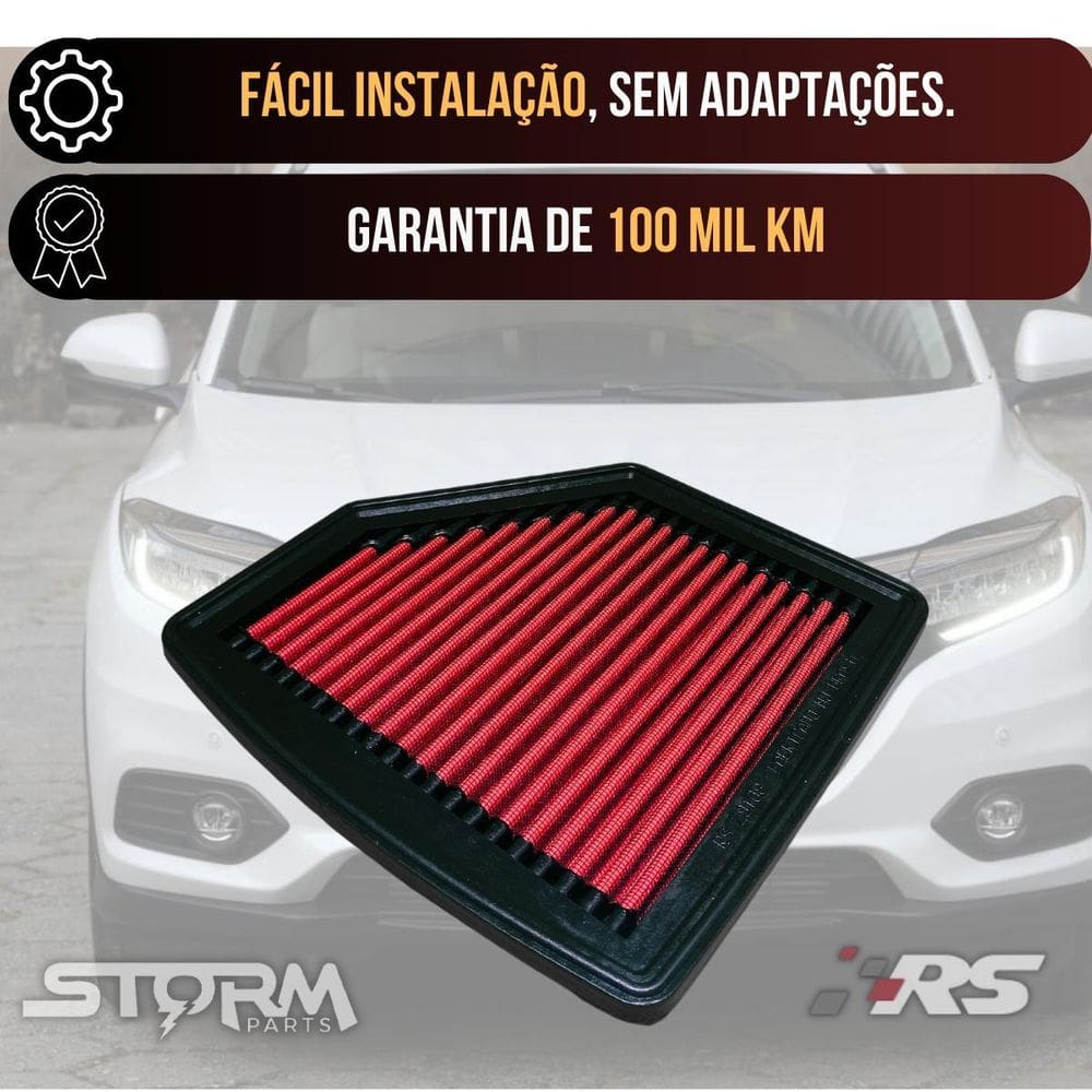 Filtro Ar Esportivo Honda Hr-V 1.8 16V Flex Ano 2016 A 2022