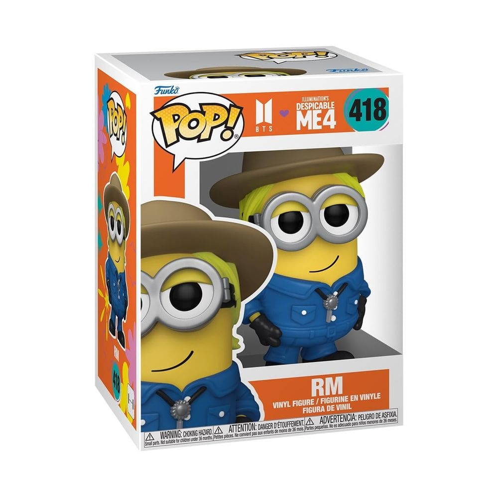 Boneco de vinil Funko Pop! Rocks Minions x BTS RM com 11,3 cm de altura