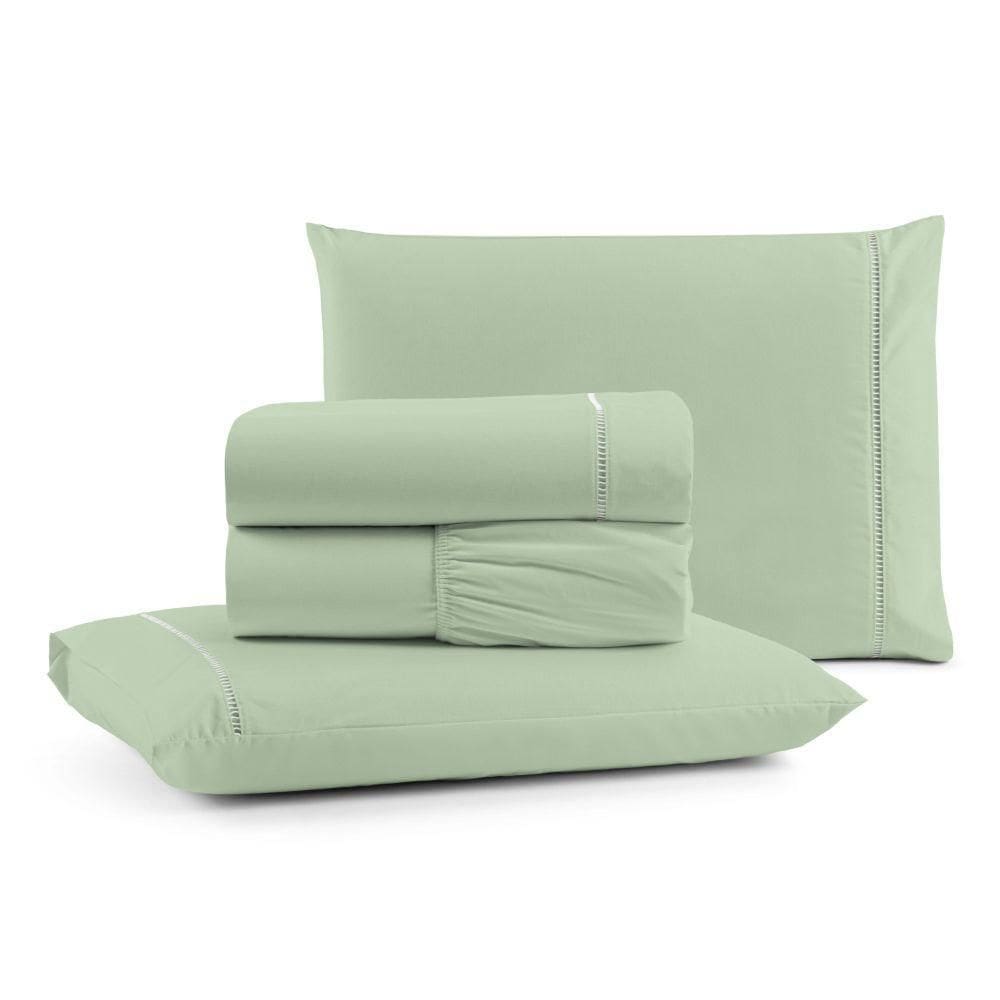 Jogo De Lençol Casal Mirante 100% Algodão 4 Peças - Verde