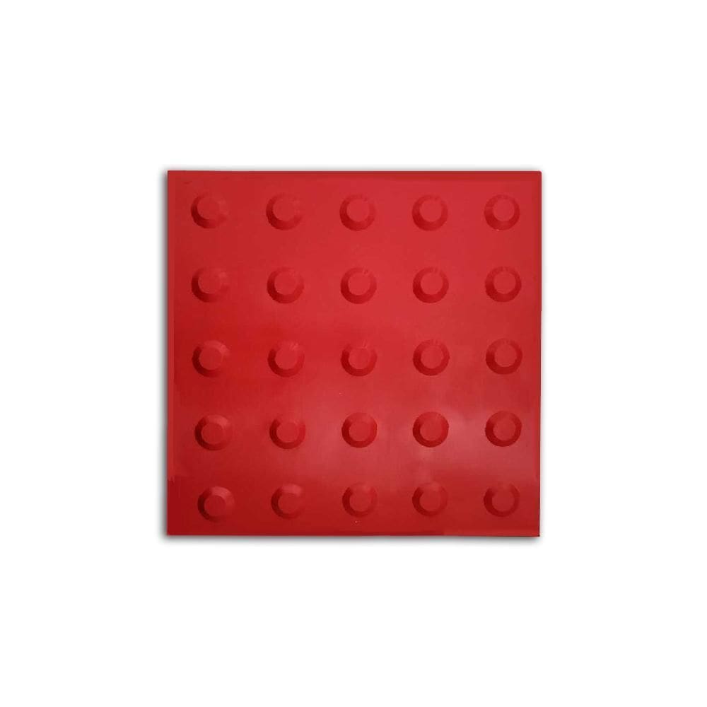 Piso Tátil 10Pçs Borracha Pvc 25X25 Alerta Vermelho