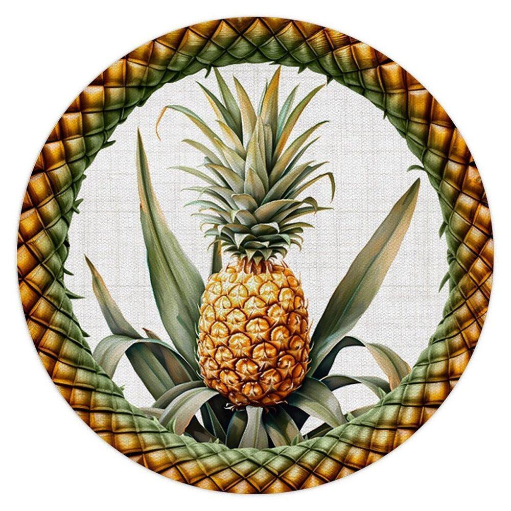 Kit 2 Capas para Sousplat Abacaxi Tropical 35x35cm Abacaxi