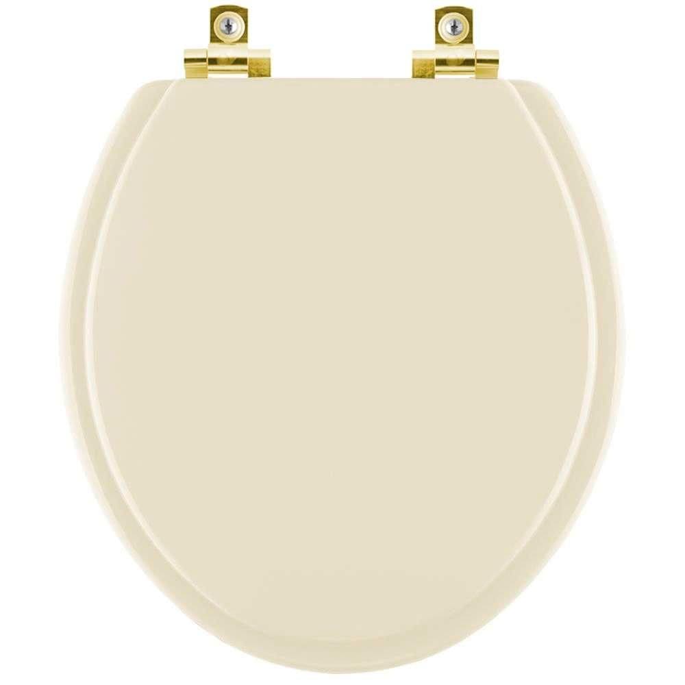Assento Sanitário com Fechamento Lento Izy Creme para vaso Deca com Ferragem Dourada