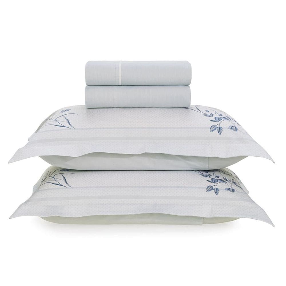 Jogo Cama King 300 Fios Karsten Lise Azul