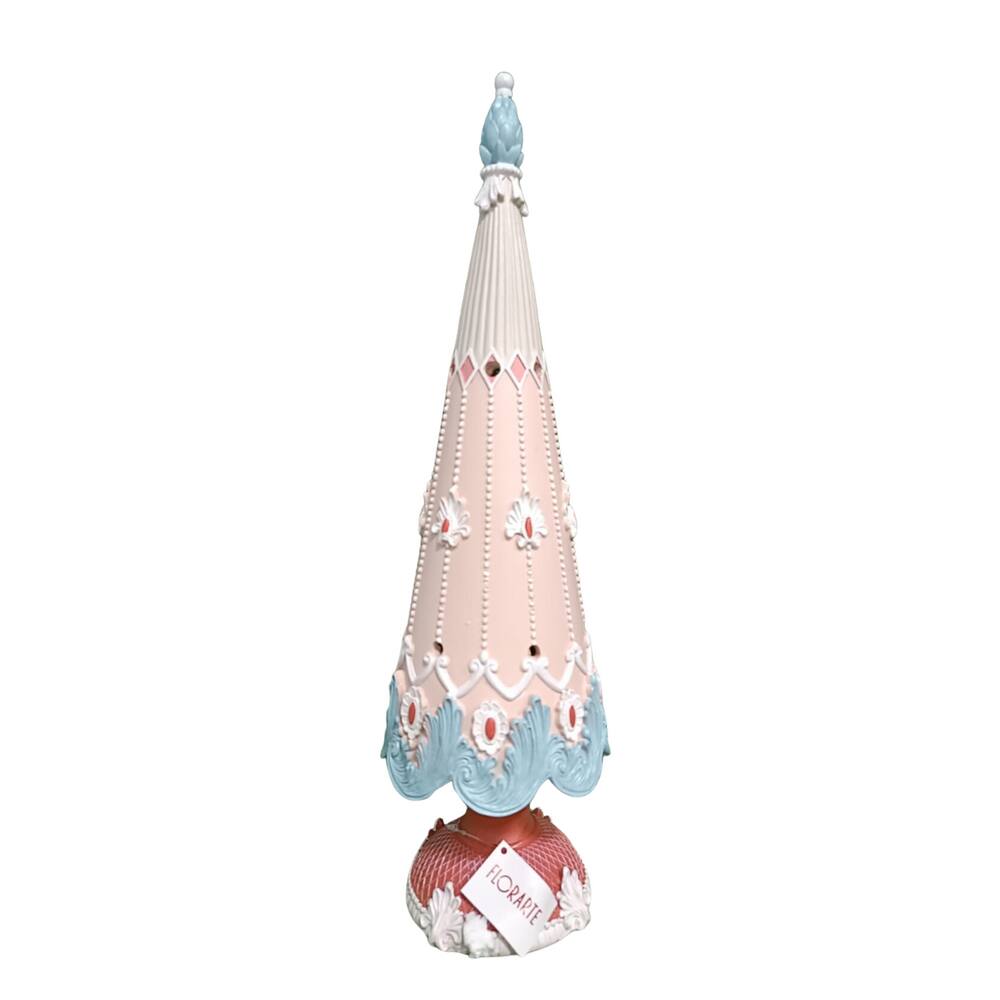 Árvore de Natal Azul com Rosa C/Led 42X14CM Florarte