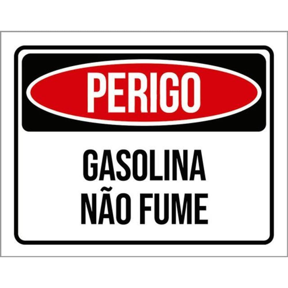 Kit 3 Placas De Perigo Gasolina Não Fume 36X46