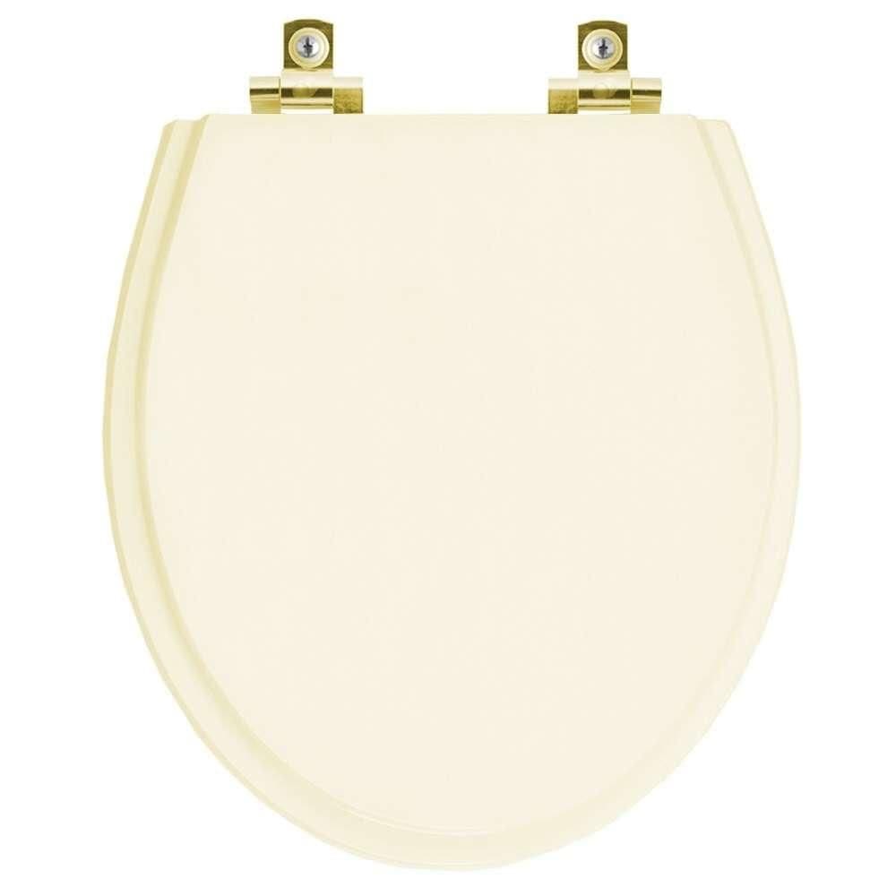 Assento Sanitário com Amortecedor Windsor Creme para vaso Deca com Ferragem Dourada