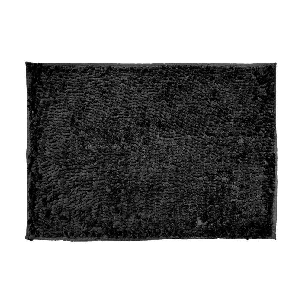 Tapete Antiderrapante Macarrãozinho 50 Cm X 70 Cm - Preto