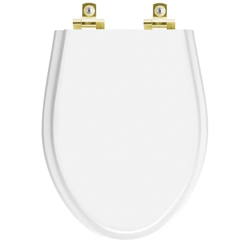 Assento Sanitário Soft Close Absolute Branco para vaso Ideal Standard com Ferragem Dourada