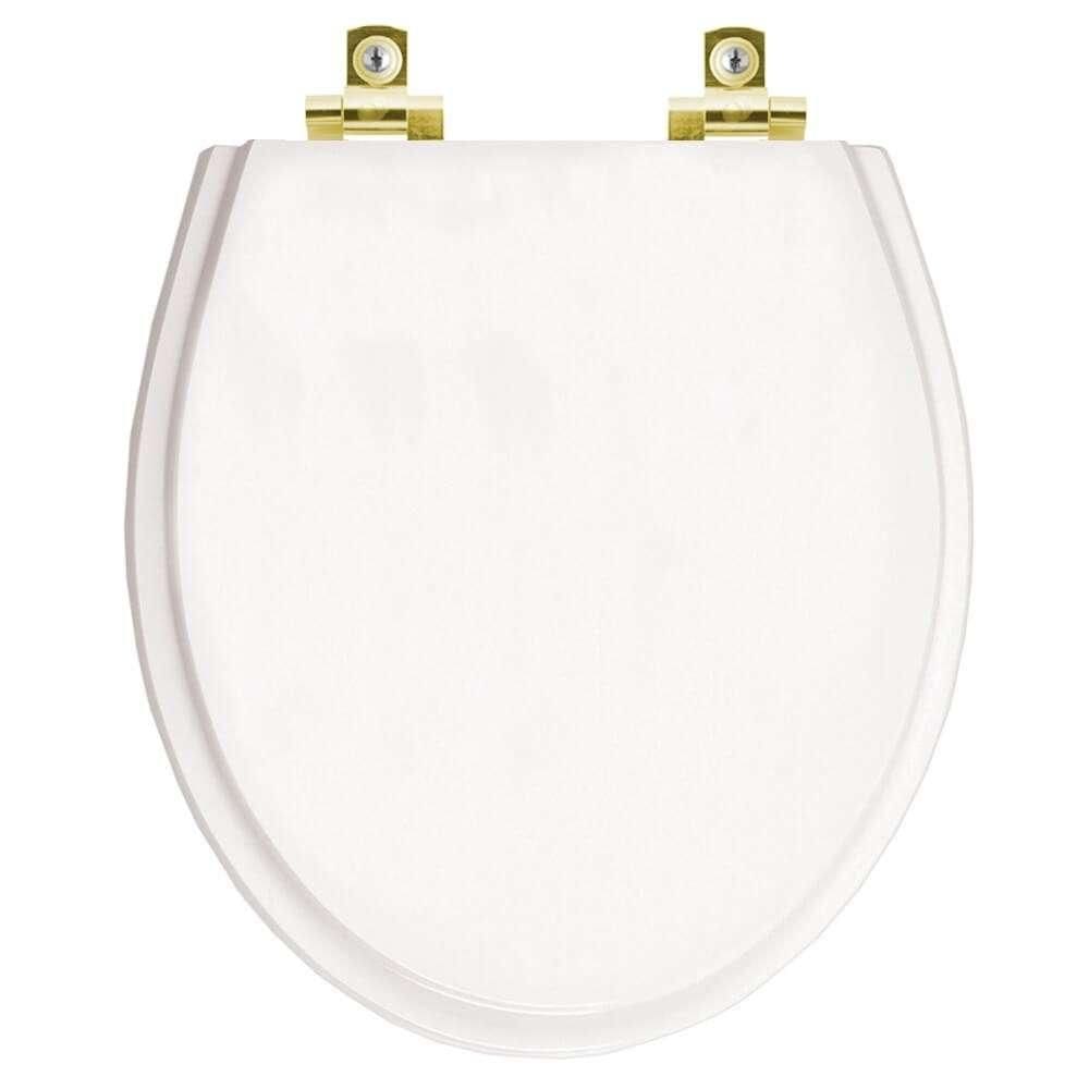 Assento Sanitário com Amortecedor Windsor Branco para vaso Deca com Ferragem Dourada