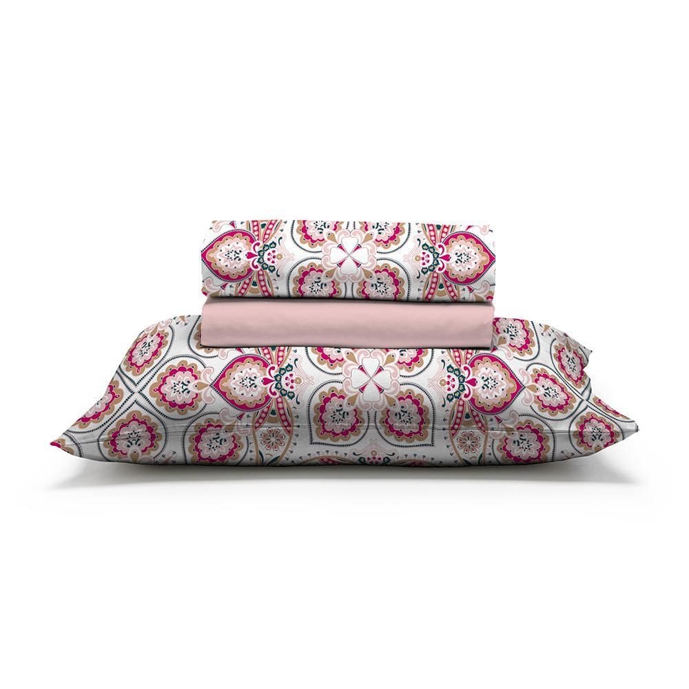 Jogo De Cama Solteiro 130 Fios Fiori - Laura 7320-3