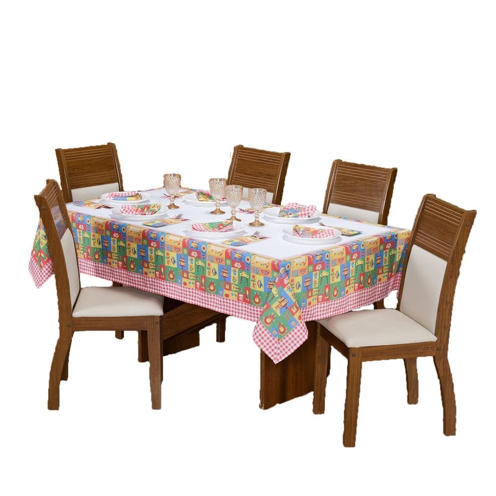 Toalha De Mesa Avulsa Festa Junina 12 Lugares 4,00 X 1,50