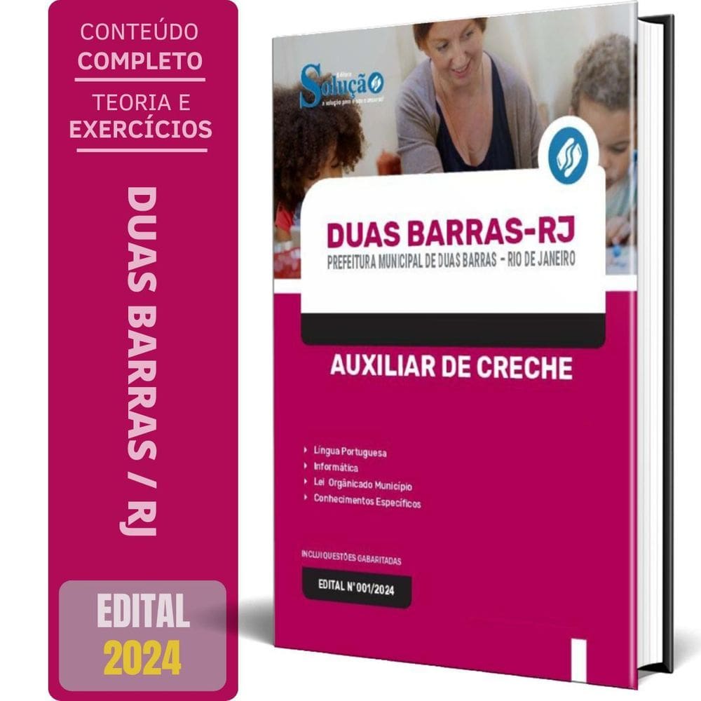 Apostila Prefeitura De Duas Barras Rj 2024 - Auxiliar Creche