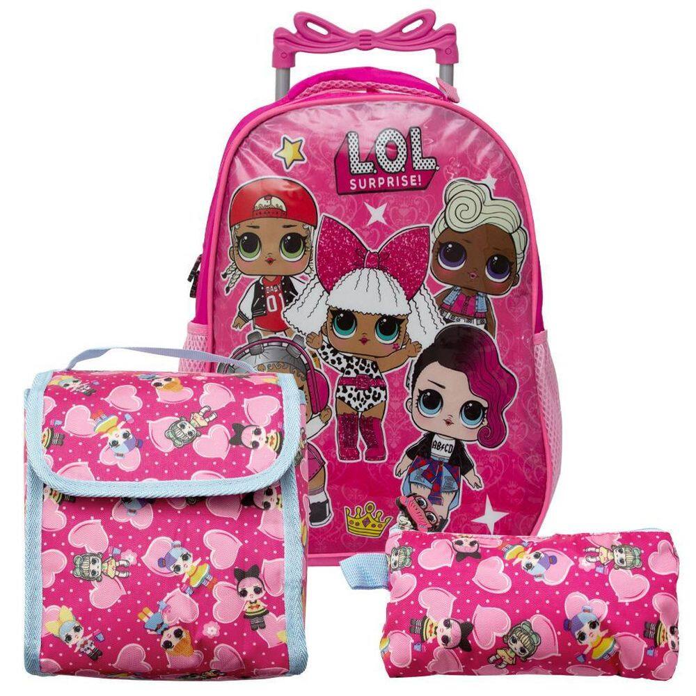Mochila Infantil Boneca Lol Surprise Rodinha Lancheira Aulas