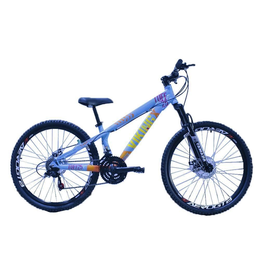 Bicicleta Viking X Tuff 25/30 Aro 26 Freio A Disco 21 V Cambios Importados Azul Laranja