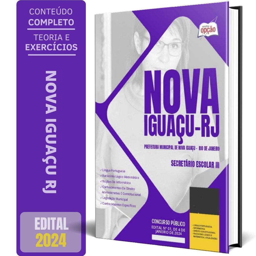 Apostila Prefeitura Nova Iguaçu Rj 2024 Secretário Escolar