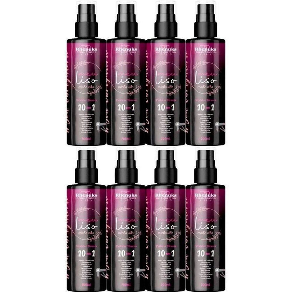 Kit 8 Spray Meu Liso Minha Vida Protetor Térmico 10 Em 1