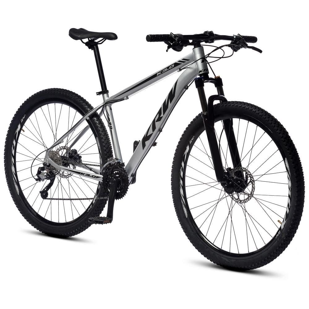 Bicicleta Aro 29 KRW Alumínio 27 Velocidades Shimano Acera Freio Hidráulico Suspensão dianteira com Trava de ombro Mountain Bike S31
