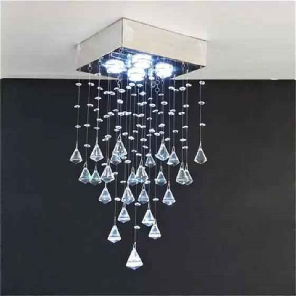 Lustre para sala, quarto, cozinha, em Cristal k9 base 20x20