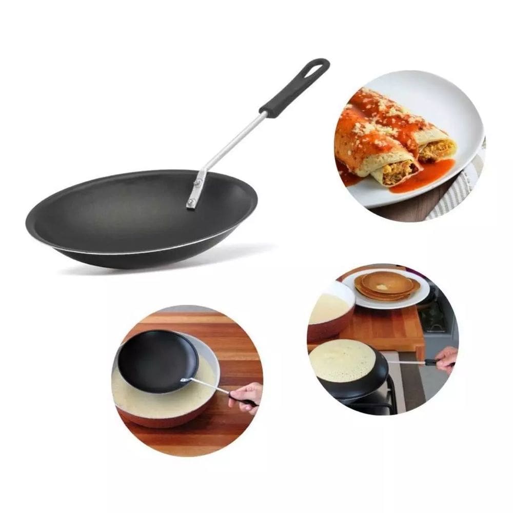 Panquequeira Invertida Panela Frigideira Antiaderente Teflon P/ Crepes e Panquecas 18cm