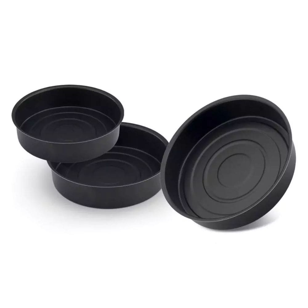 Kit 3 Assadeiras Redondas Preto Antiaderente Teflon (P = 27cm / M = 32cm / G = 37cm)