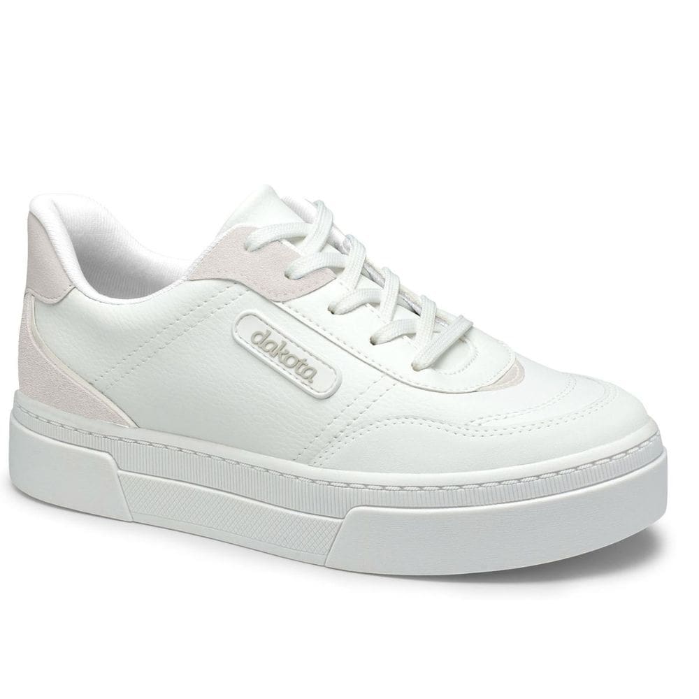 Tênis Flatform Dakota Branco Casual Plataforma Confortável DA681- Feminino