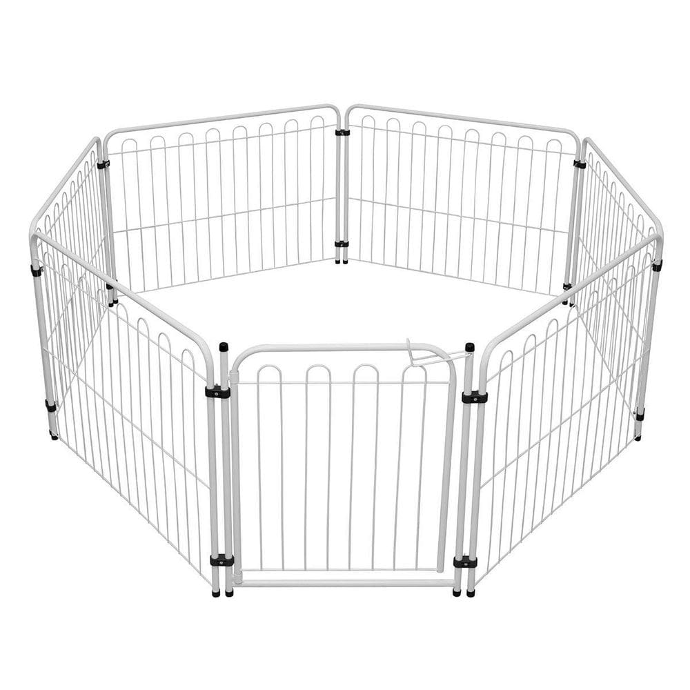 Cercado Dobrável Pet Mix 6 Lados Cachorro Cães Bebê Branco