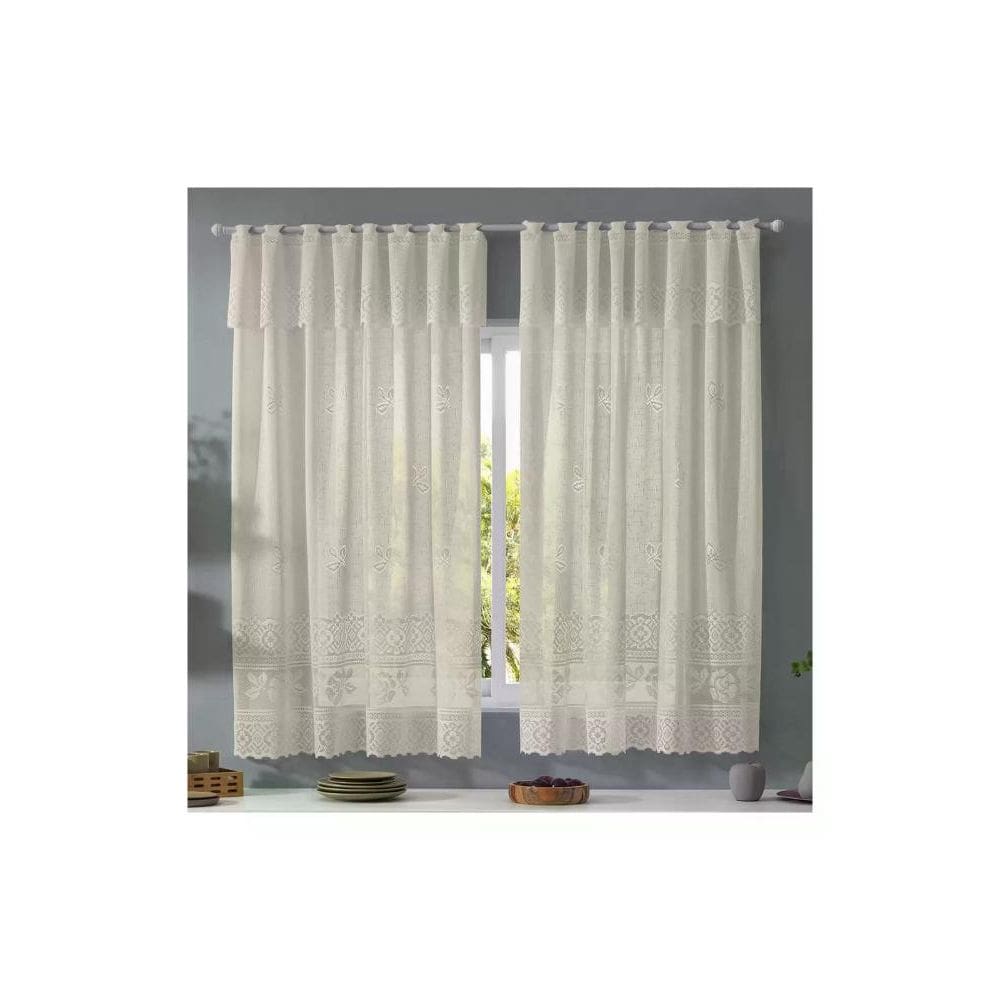 Cortina para Cozinha Donna Inter 280x120 cm Valência com Bandô