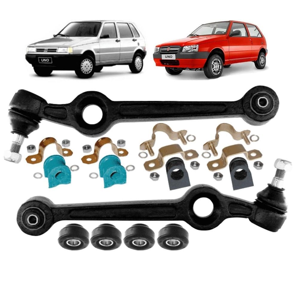Kit 2 Braço Oscilante E Bucha Estabilizadora Uno Mille 91/12