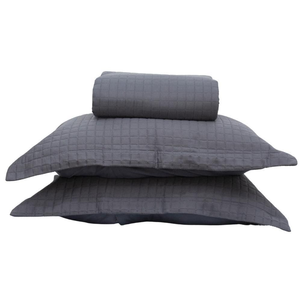 Kit Colcha Casal Liso Bouti Cobre Leito 3 Peças