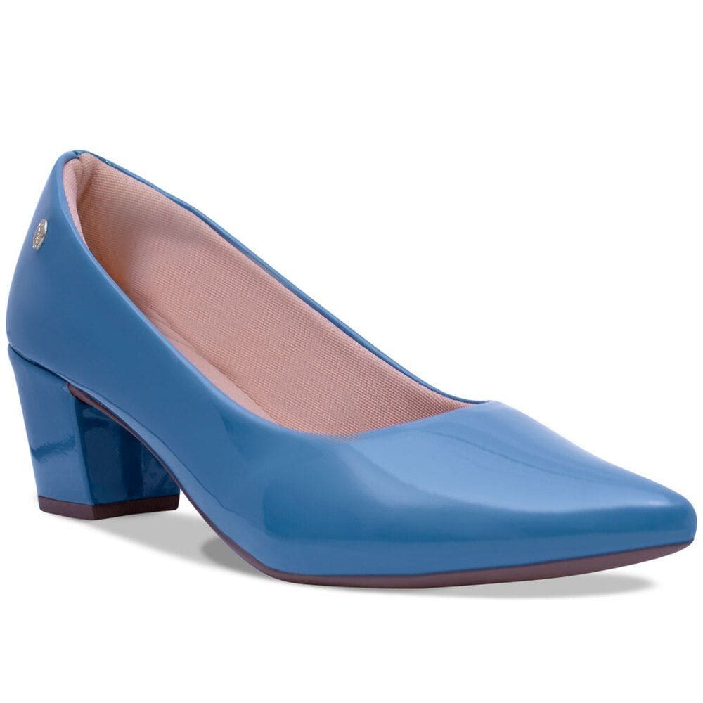 Scarpin Feminino Salto Grosso Verniz