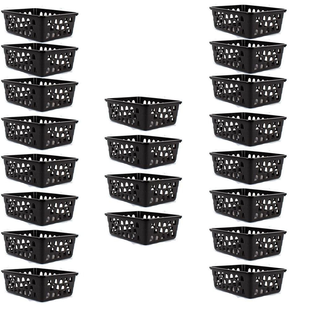 Kit 20 Cestos Organizador Pequeno 16X12X6Cm Preto