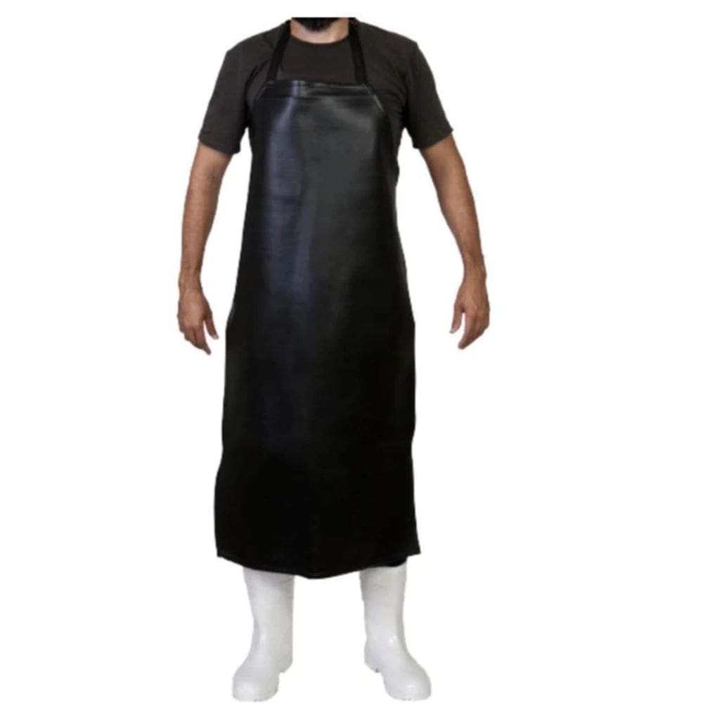 Kit 10 Avental Emborrachado Impermeável Preto Pvc 66cm X 1mt