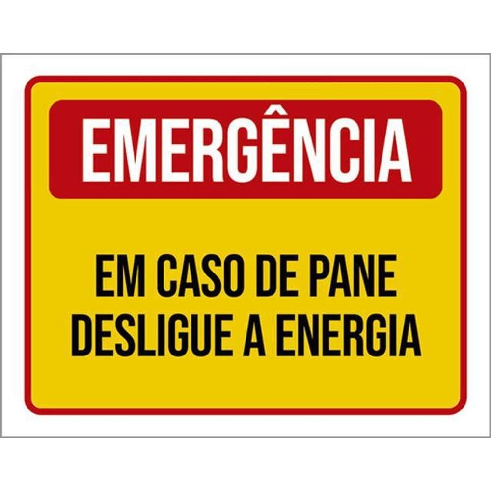Kit 5 Placas Emergência Em Caso Pane Desligue Energia