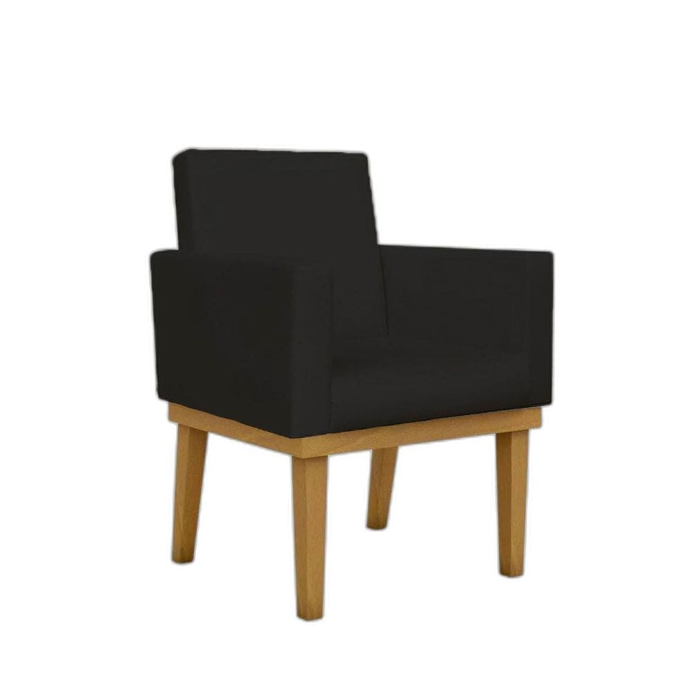 Poltrona Decorativa Base Reforçada Tecido Material Sintético