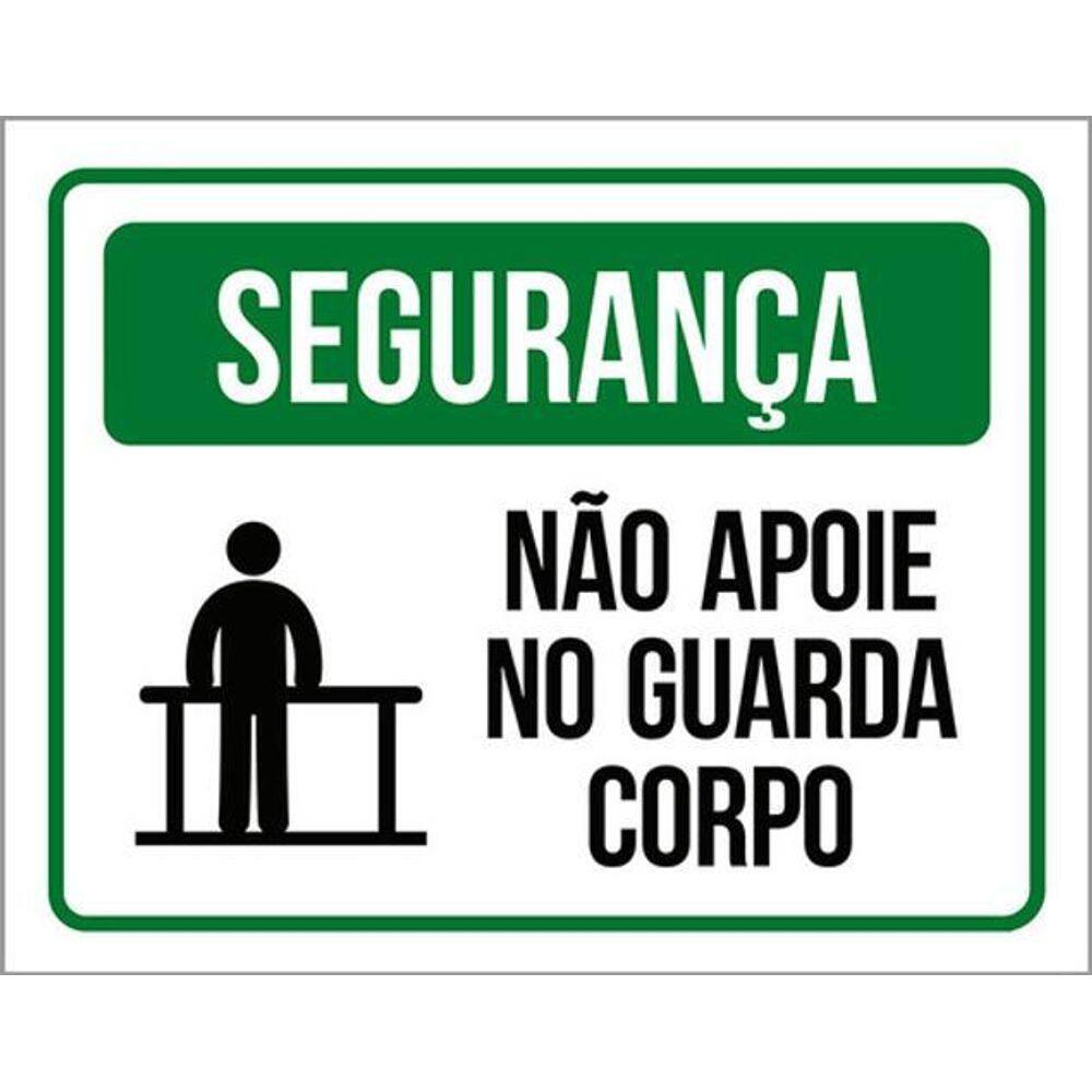 Kit 5 Placas De Segurança - Não Apoie No Guarda Corpo
