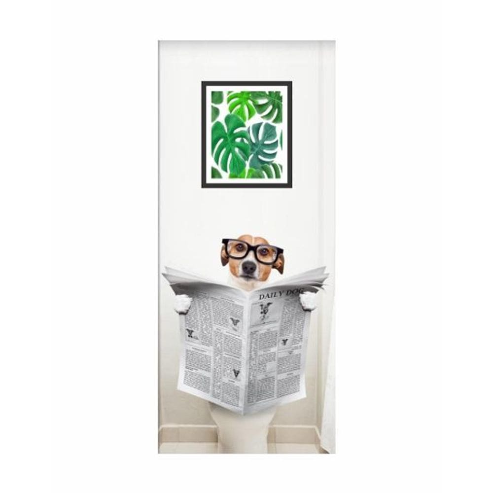 Adesivo Envelopamento Decorativo De Porta Cachorro Banheiro