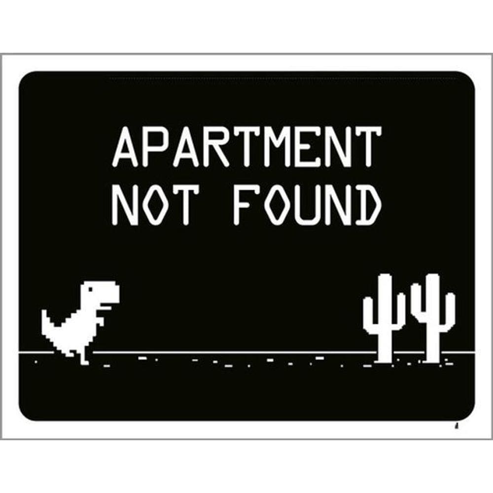 Kit 5 Placas Apartament Not Found Dinossauro 36X46