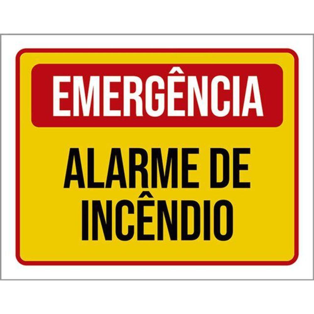 Kit 5 Placas Emergência Alarme De Incêndio 36X46