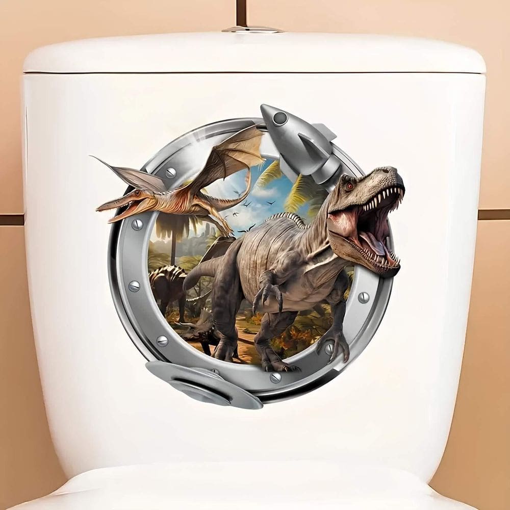 Adesivo De Vaso Sanitário Escotilha Dinossauro