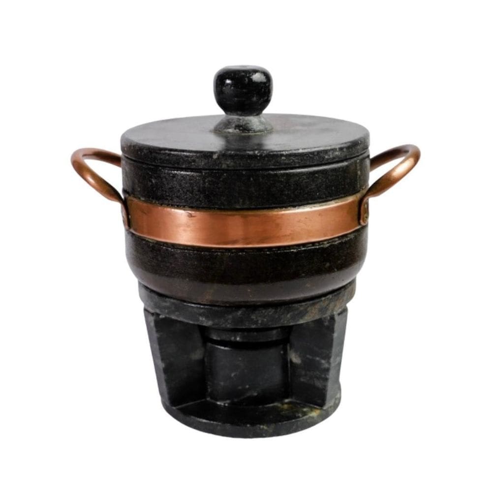 Fondue De Pedra Sabão 500 Ml Ideal Para Queijo E Chocolate